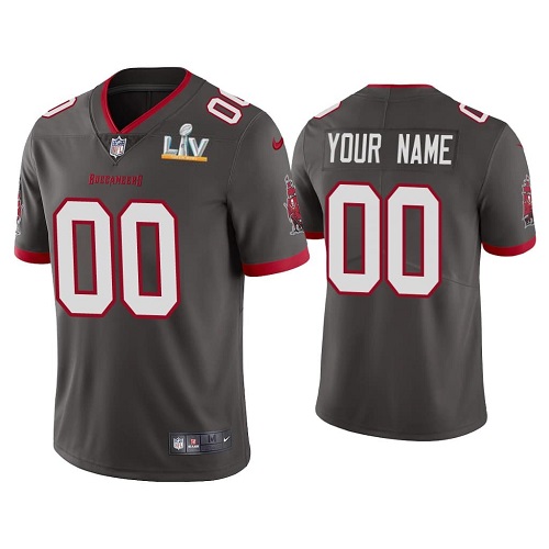 Men's Tampa Bay Buccaneers Grey NFL 2021 Customize Super Bowl LV Limited Jersey